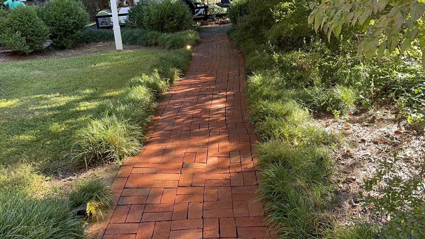 Professional sidewalk pressure washing results Knightdale NC - after cleaning